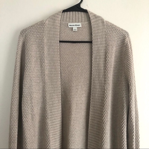 Khaki Open Knit Cardigan - Picture 2 of 8